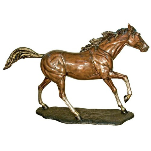 Galloping Steed Horse Cast Bronze Garden Statue Life Size Sculpture
